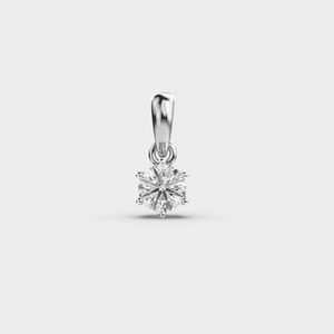 IGI Certified Lab Grown Round Brilliant Diamond Solitaire Pendant 6 Prong Setting in Solid 925 Sterling <b>Silver</b> - Product Image 3