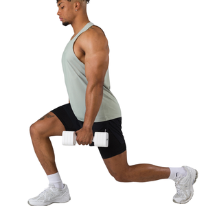 Camiseta sin mangas plateada para hombre, transpirable, de malla, ajustada, para gimnasio, entrenamiento, fitness, deportes, OEM, al por mayor - Product Image 3