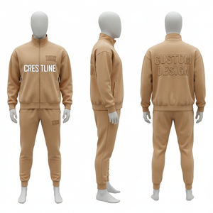 Conjunto Deportivo Personalizado con Cremallera Frontal, Estampado por Transferencia Térmica, Bolsillos Laterales, Ropa Casual de Otoño para Hombre - Product Image 3