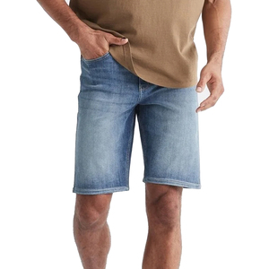 Shorts en jean déchirés pour hommes, coupe ample, style vintage, bords bruts, décontractés d'été, en coton, streetwear - Product Image 1