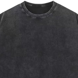 Camiseta Oversize de Manga Corta con Cuello Redondo, Lavado Ácido, Estilo Urbano, con Logo Frontal Personalizado, Efecto Vintage, 220g, Lisa, OEM - Product Image 3