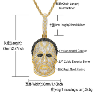 Skull Face Moissanite Pendant Necklace 925 Silver <b>Iced</b> <b>Out</b> Hip Hop <b>Chain</b> Luxury Statement Jewelry Gift For Men Women - Product Image 5