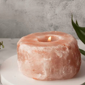 Porte-bougie en sel de l'Himalaya, artisanal, naturel, brut, sculpté à la main, décoration d'intérieur, porte-bougie en sel rose de l'Himalaya - Product Image 3