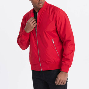 Blouson bomber pour homme en nylon 100% uni, couleur unie, fermeture éclair, vêtements d'automne, blousons bomber pour homme, blouson bomber pour homme personnalisable - Product Image 3