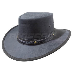 <b>Western</b> Cowboy <b>Hats</b> Premium Dark Gray Leather Ranch <b>Hat</b> Braided Band Custom Design Outdoor Four Seasons Cowboy <b>Hats</b> in Bulk - Product Image 3