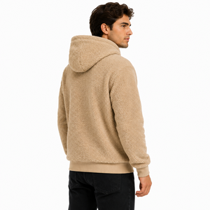 Custom <b>Men</b> <b>Sherpa</b> Hoodie <b>Fleece</b> Pullover Sweatshirt Kangaroo Pocket Solid Color Custom <b>Men</b> <b>Sherpa</b> Hoodie <b>Fleece</b> Pullover - Product Image 6