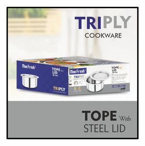 Maxfresh-Utensilios de cocina de 3 capas con tapa de acero, tecnología ética, acero inoxidable, grado alimenticio, triple metal - Product Image 4