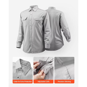 เสื้อยืดช่างเชื่อม OEM ใหม่ ปลอดภัย ทนทาน ผลิตจากผ้าฝ้าย สำหรับผู้ชาย ทำงานก่อสร้าง แขนสั้น - Product Image 4