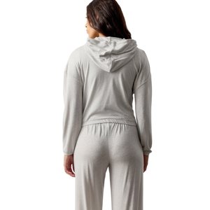 Conjunto Deportivo de Dos Piezas para Mujer, Sudadera con Capucha y Pantalones Acampanados, Corte Regular, Estilo Casual, Etiqueta Personalizada, OEM, ODM, Ropa Femenina - Product Image 2