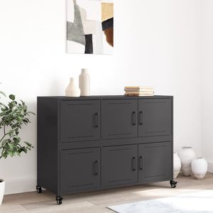 39.6 della credenza in acciaio nero "x 15.4" x 28.3 "dimensioni - Product Image 3