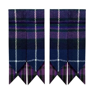 Plaid Tartan Kilt Flashes in Purple and Navy Blue with White Stripes <b>Musical</b> <b>Instrument</b> Accessories - Product Image 4