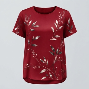 Camiseta de Verano para Mujer, Informal, de Color Sólido, Cuello Redondo, Corte Regular, Transpirable, con Estampado de Logotipo, Estilo Hip Hop, Servicio OEM - Product Image 5