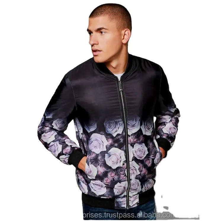 Men Top Selling Big And Tall Black Bomber Jackets wholesale high quality custom Sublimation bomber jacket for men
