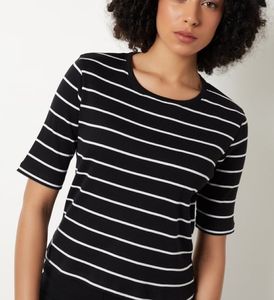 T-shirt élégant pour femme en soie, design sans couture, col montant, manches courtes, tenue de bureau sophistiquée, tee-shirt basique uni minimaliste - Product Image 5