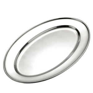 Stainless Steel Oval Serving Trays MIINOX MW-OVTS High Quality Mirror Finish Modern Design Movable for <b>Home</b> Hotel Restaurant - Product Image 1