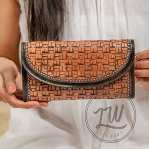 LW Women's Genuine Cowhide Leather Clutch <b>Wallet</b> Trending Fur Wristlet Purse Fashionable Money Clips - Product Image 1