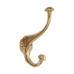 Antique Brass Double Coat Hook Wall Mounted Metal Hooks <b>For</b> Clothing <b>Towel</b> Holder Decorative Vintage Style <b>Bathroom</b> Hook Vintage - Product Image 4