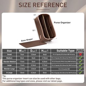 2pc Set <b>Bag</b> <b>Charms</b> Speedy 25 Compatible Organizer Insert for Handbags 6 Sizes Purse Base Shaper M Br - Product Image 2