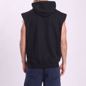 Sweat à capuche de sport pour homme coupe ajustée – Débardeur sans manches en coton et polyester pour la gym et la course à pied - Product Image 4