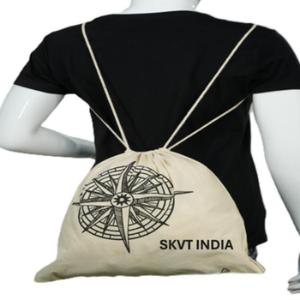 Custom Logo Eco-Friendly Recyclable Reusable Travel Fitness Gym Bag Organic Cotton Canvas <b>Drawstring</b> <b>Backpack</b> Waterproof Soft - Product Image 5
