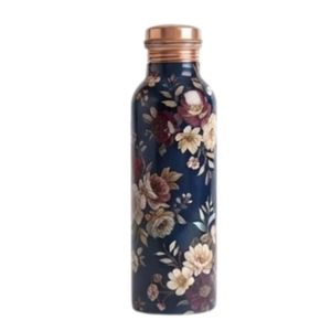 Handmade Printed Pure Copper Water <b>Bottle</b> Ayurvedic Health Benefits Leak Proof Eco-Friendly Metal Drinkware for Gym and Office - Product Image 4