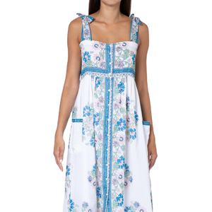 Nouvelle Collection 2024 pour Femmes : Robe Midi Bohème en Coton Tissé Écologique, Imprimée, Col Carré, Style Européen, Idéale pour les Occasions Spéciales - Product Image 1