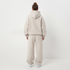 Conjunto Deportivo Extra Grande para Mujer, 100% Algodón, Corte Holgado, Hombros Caídos, Sudadera con Capucha y Pantalones Deportivos - Product Image 2