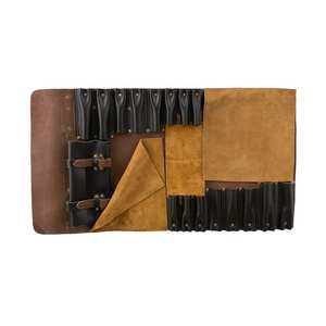 Sac de Rangement Portable Léger en Cuir Véritable Marron pour Couteaux de Chef, Vente en Gros Usine, Durable, Personnalisé OEM, pour Outils Masculins - Product Image 5