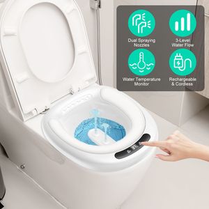 Bañera Eléctrica para Baño de Asiento con Doble Boquilla y 3 Niveles de Flujo de Agua, para Cuidado Postparto, con Asiento de Inodoro y Recipiente para Sales - Product Image 2