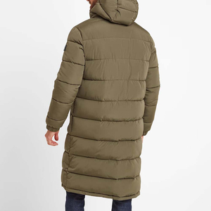 Men's Long Down Jacket Parka Hooded Waterproof Breathable Polyester-Filled Long Sleeve Warm Windproof Pocket Crack Long Rope - Product Image 2