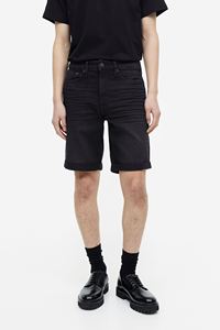 Men Distressed Wash Cotton Denim <b>Jean</b> Shorts Mid Rise Straight Fit Casual Summer Style Men's Denim Shorts - Product Image 2