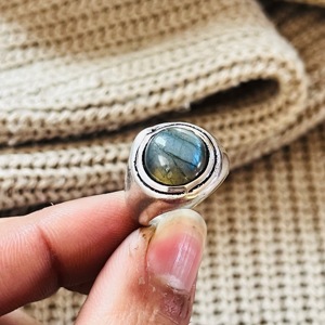 <b>Labradorite</b> Brass <b>Ring</b> Geometric Brass Jewelry 925 sterling silver <b>ring</b> vintage <b>ring</b> Oxidized Silver <b>ring</b> for Men - Product Image 4