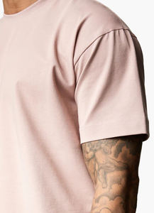mens dusty pink solid plain relaxed <b>short</b> sleeve <b>tshirt</b> matching <b>shorts</b> 2 piece <b>set</b> athletic gym workout track outfit - Product Image 4