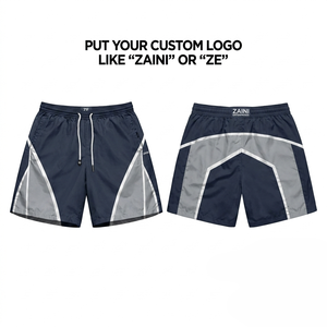 กางเกงขาสั้นลำลองผู้ชาย ZAINI ZI-012 น้ำหนัก 160 กรัม ผลิตจากโพลีเอสเตอร์/ไนลอนคุณภาพพรีเมียม สีดำ แดง ขาว แบบเรียบ มีเชือกผูกเอว ทรงกลาง OEM - Product Image 1