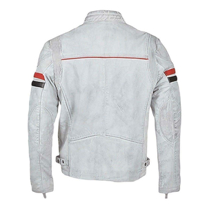 High End Canvas <b>Leather</b> <b>Jackets</b> for Men Offering Superior Warmth Timeless Biker Style with Stand Collar Front Logo Modern Fit - Product Image 6