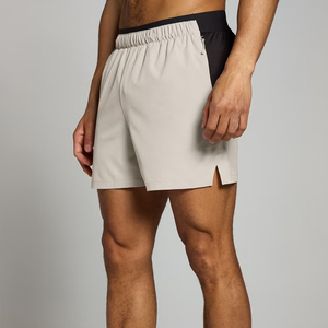 Short gris pour hommes avec imprimé visage souriant rouge et blanc, taille élastique, séchage rapide, style décontracté - Product Image 2