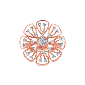 Anillo de Diamantes Mandala Aura, Anillo de Diamantes Eternal Sunburst en Oro Amarillo de 18K - Product Image 1