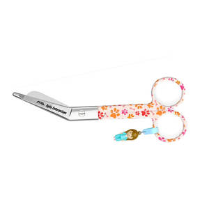 Ciseaux à bec de canard manuels en acier inoxydable avec motif de pattes de chien orange pour des coupes rapides et précises sur les bandages - Product Image 6