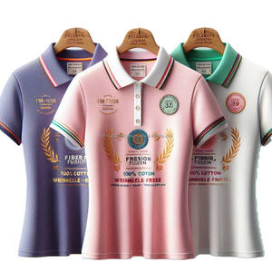 Camisetas de polo de verano estampadas de diseñador para chicas, ropa de calle informal de algodón de punto de manga corta cómoda de Bangladesh - Product Image 4