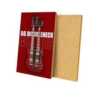 SG Doppelhals-Gitarre Holz-Schwebende-Rahmen Wandkunst Dekoration - Product Image 1