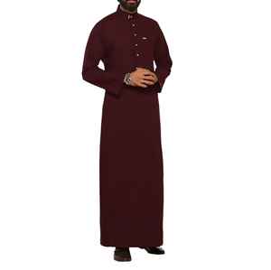 Thobe Émirati Premium Marron – Kandura de Luxe Traditionnel Arabe – Jubba Élégante pour Hommes – Tenue Islamique Moderne Douce et Respirante - Product Image 1