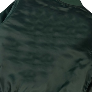 Blouson de baseball letterman universitaire personnalisé Blouson en satin Manches longues Blouson universitaire vert grande taille pour hommes - Product Image 6