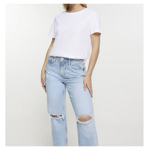 Pantalones Vaqueros de Mezclilla para Mujer con Logotipo Personalizado, Ropa Urbana para Todas las Temporadas, Fábrica OEM ODM - Product Image 5