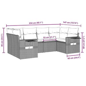Ensemble de canapés de jardin noir et blanc crème - Product Image 3