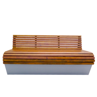Banc avec base et une bonne capacité de charge, design classique moderne, bancs en bois pour 4 personnes, résistant aux intempéries, pour jardin et parc