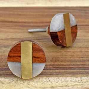 Manijas de resina y madera de lujo de la mejor calidad, artículos artesanales naturales, manijas de puerta de madera y piedra, accesorios de ferretería hechos en India. - Product Image 1