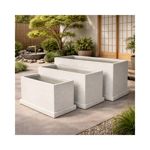 Jardinière rectangulaire haut de gamme en fibre de verre, légère et durable, pot de jardin, fabrication OEM ODM sur mesure en usine - Product Image 1