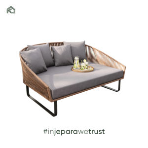 Canapé d'extérieur personnalisé moderne en teck imperméable, idéal pour patio, salle à manger, chambre ou hôtel, fabriqué en Indonésie - Product Image 2