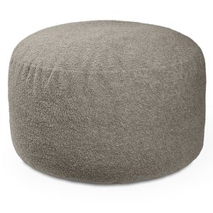 Saxx Grand Pouf Rond 4 pieds en Fausse Fourrure d'Agneau, Confortable, avec Design Fumé - Product Image 1