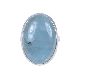 Anillo de Plata de Ley 925 con Aguamarina Natural Ovalada, Hecho a Mano, Elegante, Fabricante y Proveedor de Joyería Fina, Venta al Por Mayor - Product Image 2